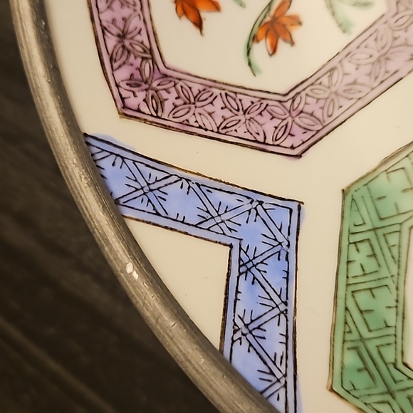 Neiman Marcus Pewter and Porcelain Bowl, Vintage - Picture 5 of 13